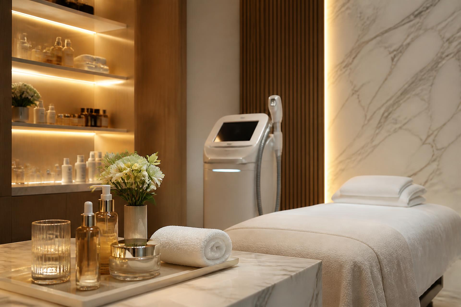 Luxury skincare and laser rejuvenation treatment room